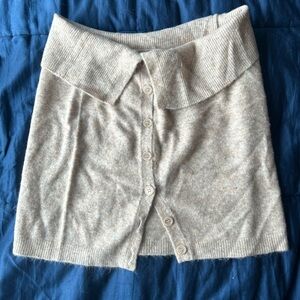 Beige Button-Up Women's Skirt